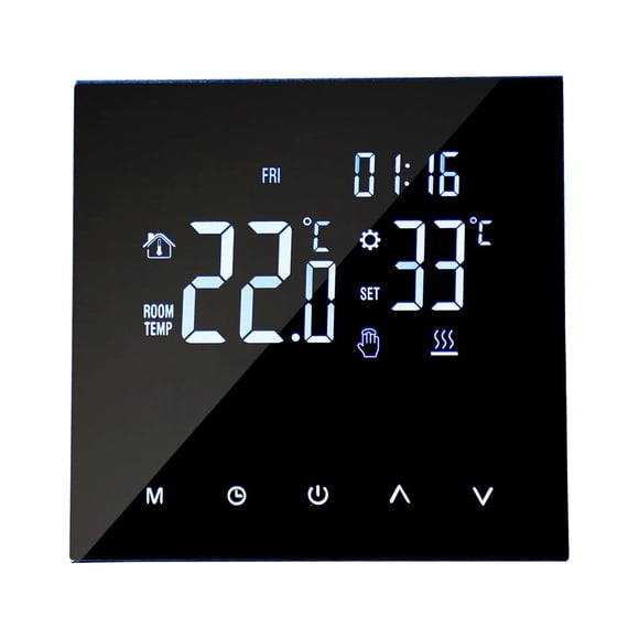 Smart Heating Thermostat Digital Temperature Controller Touch Screen LCD Display Programmable Water Floor Heating and Gas Boiler Thermostat Anti-freeze Suitable for Home School Office Hotel