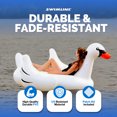 thumbnail image 2 of Swimline Giant Swan Inflatable Ride-On Swimming Pool Raft Float, White, 2 of 8