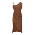 thumbnail image 4 of Robes d'Été pour Femmes Fendues Ajustées Sans Manches Asymétriques Robes de Bal de Promo Robes de Fête Robes de Retour à la Maison, 4 of 8