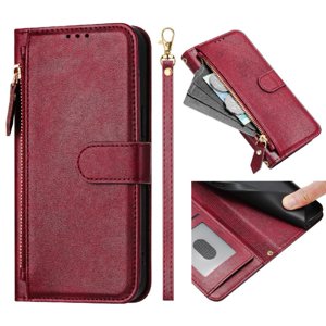 Étui Filp pour Samsung Galaxy S24 FE 5G Zipper Pocket magnétique Flip Wallet Phone Case avec 7 Fentes de cartes et bracelet de poignet