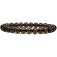thumbnail image 1 of Natural Smoky Quartz Crystal Gemstone 8mm Round Beads Stretch Bracelet 7" Unisex, 1 of 5