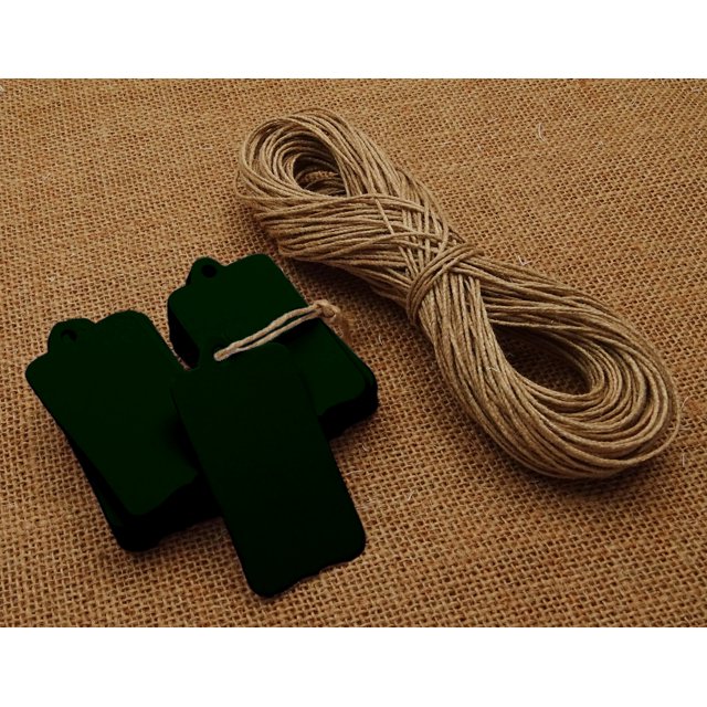 100 Pcs Rectangular Shape Tag Bonbonniere Wedding Favor Hang Tags Gift With Free Natural Jute Twine - Colours Available