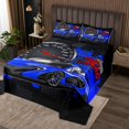 thumbnail image 2 of Erosebridal Racing Car Coverlet Set King,Geometric Honeycomb Bedding Set,Extreme Sports Decor,Ultra Soft,3 Pieces, 2 of 5