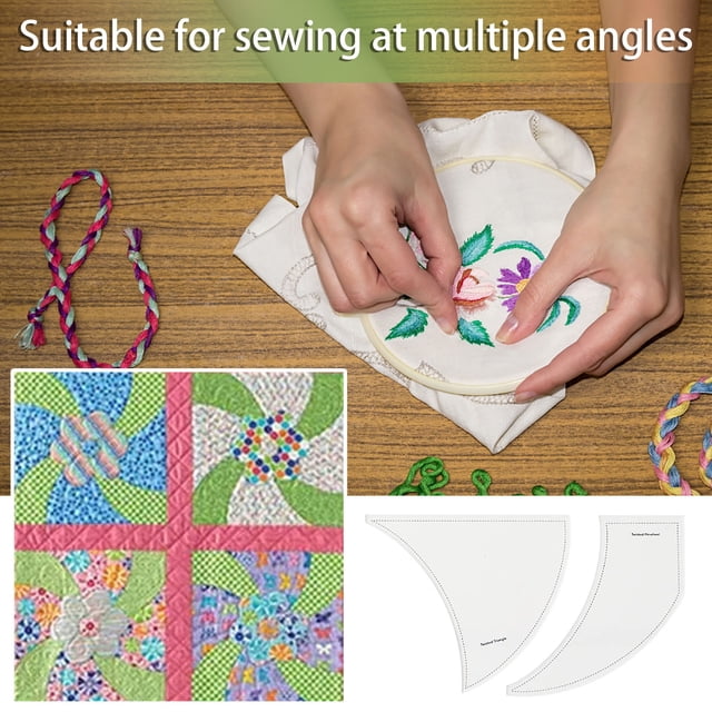 Vaidha 2-Pack Twisted Templates, Acrylic Quilting Templates For Apprentices DIY Quilting Sewing Crafts Embroidery