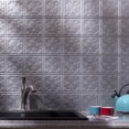 thumbnail image 2 of Fasade Traditional Style Decorative Vinyl Backsplash Kit Argent Silver 15 sq ft, 2 of 6