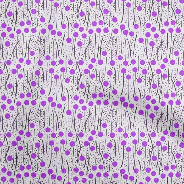 oneOone Rayon Purple Fabric Abstract Floral Sewing Craft Projects Fabric Prints By Yard 56 Inch Wide
