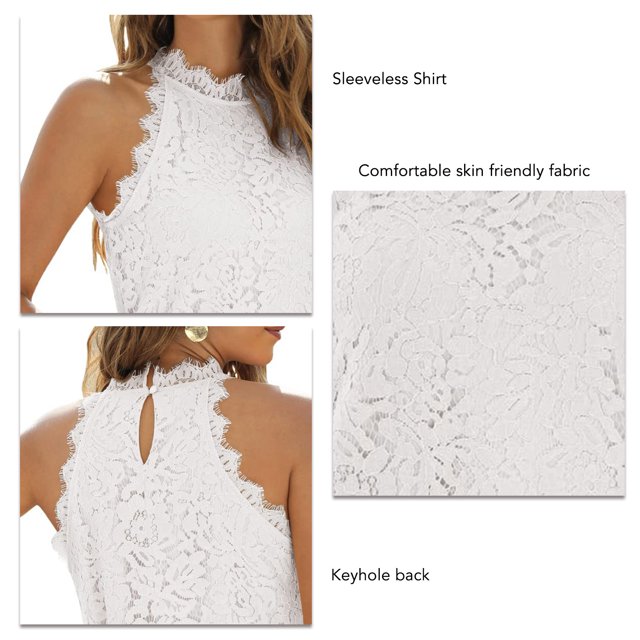 Tank , Fashionable Sleeveless Shirt Keyhole Back Stylish For Summer White S
