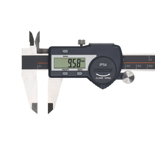 Étrier Vernier Numérique 0-200 mm, Acier Inoxydable Noir avec Protection IP54, Écran LCD, Commutable en Mm/pouce, Mesure le Diamètre Intérieur/extérieur, le Pas et la Profondeur, Comprend 2 Piles CR2032