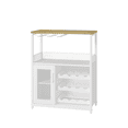 thumbnail image 1 of Wine Bar Rack Cabinet with Detachable Wine Rack, Bar Cabinet with Glass Holder, Small Sideboard, Buffet Cabinet with Mesh Door, Wine Storage Cabinet with Storage, 1 of 4
