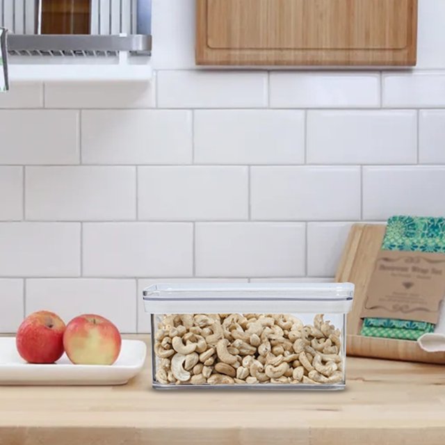 LSLJS Airtight Cereal Storage Container with Lids, Clear 0.9L Airtight Kitchen Food Storage Container for Grain, Sugar, Flour, Rice, Nut, Snacks, Storage Tank