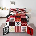 thumbnail image 1 of Erosebridal Sports Bedding Full Comforter Set,Basketball Down Comforter,Red White Buffalo Bedding Sets Full With Comforter, Microfiber Bedroom Decor,3 Pieces Reversible, 1 of 5