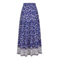 thumbnail image 4 of Mrat Jupe Cheville Jupe Midi Plissée pour Femmes Jupe Mode pour Dames Confortable Quotidienne Taille Haute Imprimé Rétro Jupe Longue Jupe Taille Haute, 4 of 8