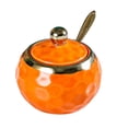 thumbnail image 3 of relayinert Bol à Sucre en Porcelaine Pot à Condiments en Céramique Rond pour Orange Comptoir de Cuisine Restaurant Rond Orange, 3 of 6