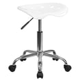 thumbnail image 1 of Vibrant White Tractor Seat and Chrome Stool, 1 of 9