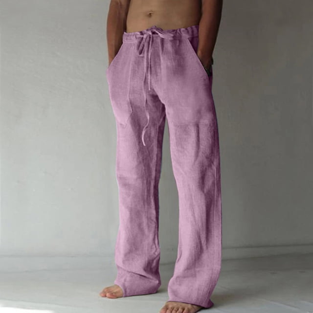 EGNMCR Pantalon pour Homme Pantalon en Lin Pantalon Habillé pour Homme Pantalon de Plage Pantalon pour Homme