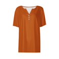 thumbnail image 4 of Jsaierl Womens Casual Notched V Neck Short Sleeve Shirts Summer Solid Color Work Tunics Simple Basic Bussiness Blouses, 4 of 5