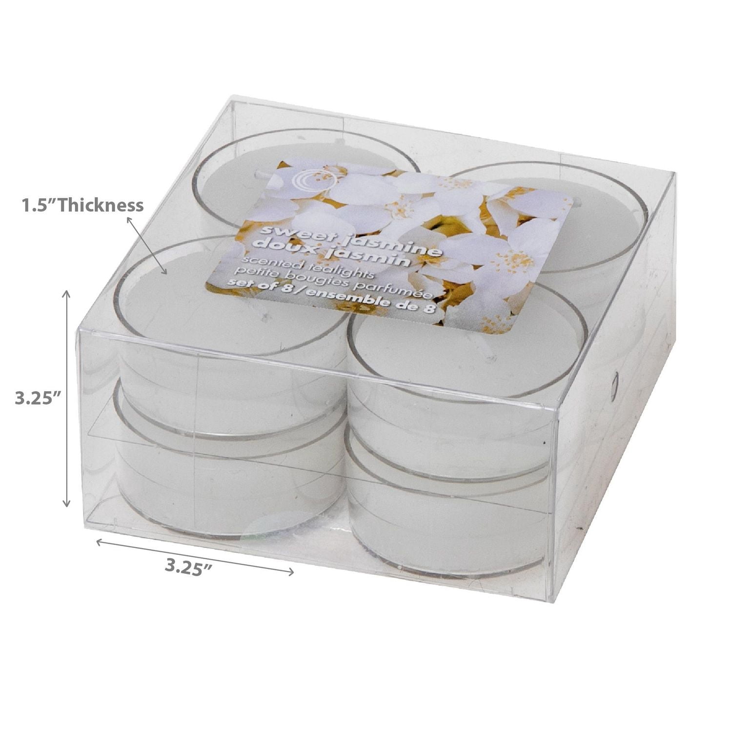 8 Pk Senced Tealights Sweet Jasmine - Ensemble De 4