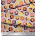 thumbnail image 3 of Soimoi Rayon Fabric Donuts Food Decor Fabric Printed Yard 56 Inch Wide, 3 of 5