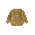 thumbnail image 1 of FOCUSNORM Chandail d'Automne pour Tout-Petite Fille Bébé, Motif Jacquard de Fleurs Manches Longues Col Rond Tricot, 1 of 9