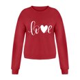 thumbnail image 3 of Ketyyh-chn99 Chemises pour Femmes Mode Blouse Ample Col Rond Manches Longues Chemises pour Femmes Hauts Surdimensionnés Chandails Décontractés Rouge,TG, 3 of 4