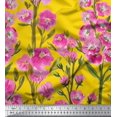 thumbnail image 3 of oneOone Polyester Lycra Fabric Leaves & Pink Floral Panel Decor Fabric Printed BTY 56 Inch Wide, 3 of 3