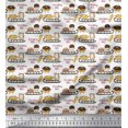 thumbnail image 1 of Soimoi Polyester Crepe Fabric Sleigh,Bread & Hot Dog Food Print Sewing Fabric Yard 52 Inch Wide, 1 of 3