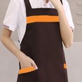 thumbnail image 3 of OUNONA 1Pc Halter Neck Kitchen Apron Waterproof Greaseproof Coffee Color Industrial Apron, 3 of 8