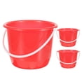 thumbnail image 3 of MOVTOTOP 3Pcs Durable Construction Red PP Water Bucket for Bath Home Use 12.6X7.5X6.3in, 3 of 8