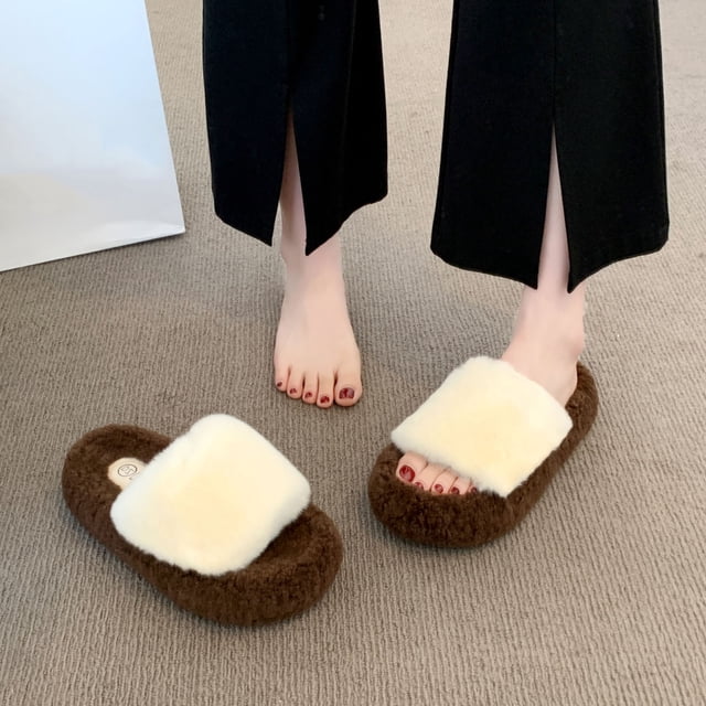 Cameland Women's Versatile Sweet And Cool Letter Thick Sole Height-Enhancing Multi-Color Fall And Winter Home Slippers