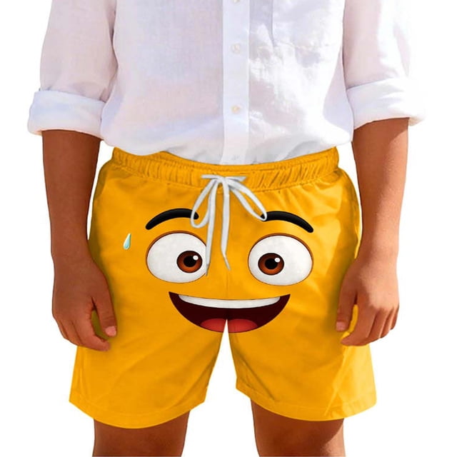 Swim Trunks for Boys Toddler Solid Color Print Breathable Shorts with Pocket 1Pc