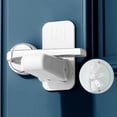 thumbnail image 1 of Door Handle Safety Lock | ABS Material | Transparent Adhesive | Scratch-Free | Anti-Pinch | No Drill Installation | Anti-Theft Drawer Lock | Solid Color Invisible | 3.5 x 7 x 7.2 cm | White | 1 Pack, 1 of 9