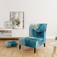 thumbnail image 2 of Designart « Azure Euphony I » Fauteuil d'Appoint Rembourré Bleu Sarcelle Azur - Fauteuil Moderne pour Chambre, 2 of 7