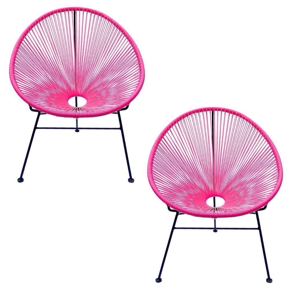 ACAPULCO CHAIR Chaise en fil de fer rose ENSEMBLE DE 2