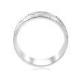 thumbnail image 4 of Bague de Mariage pour Homme en Or Blanc 14 K Faite à la Main, Brossée, Alliance, 4 of 4