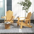 thumbnail image 3 of Gymax Chaise Adirondack d'Extérieur Résistante aux Intempéries à Lattes pour Patio avec Porte-Gobelet en Teck d'Indonésie, 3 of 8