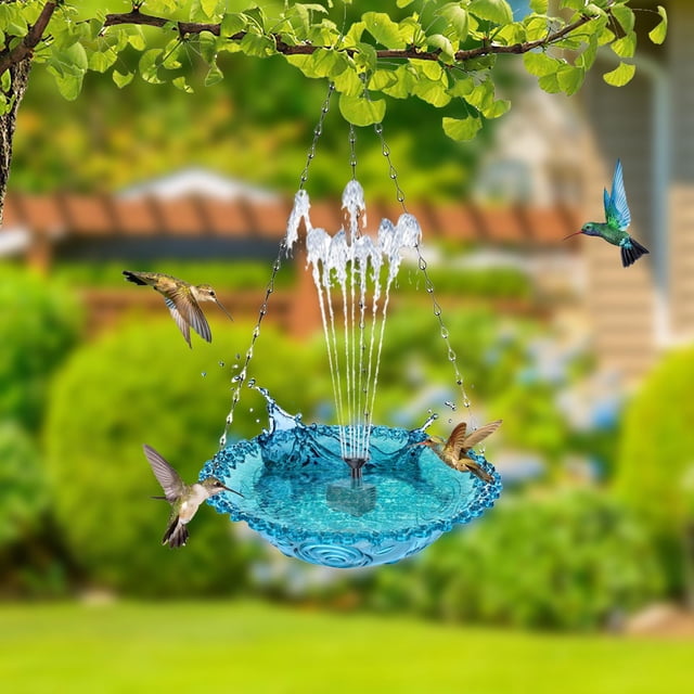 Wzzjkit Solar Water New Outdoor Garden Garden Floating Hanging Feeder Birdbath