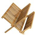 thumbnail image 1 of Folding Bamboo Dish Rack Drying Rack Drainer Plate Storage Foldable Dish Rack, 1 of 2