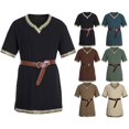 thumbnail image 5 of Kmbangi Costume Médiéval pour Hommes Tunique Renaissance Templar Chevalier Viking Pirate Guerrier Vintage, Hauts de Fête Cosplay Halloween, 5 of 5
