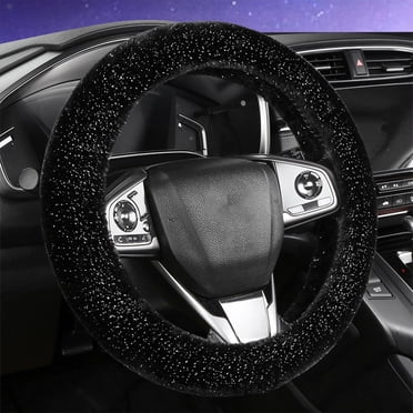 EGNMCR Steering Wheel Cover Star Car Steering Wheel Cover Sable Winter Warm Thickened Non-slip Interior Handlebar Cover Steering wheel cover