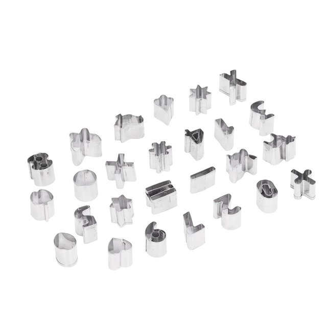 Number Baking Mold, Biscuit Pattern Mould 26Pcs Stainless Steel Wear Resistance Lightweight Easy for Cake for Chocolate