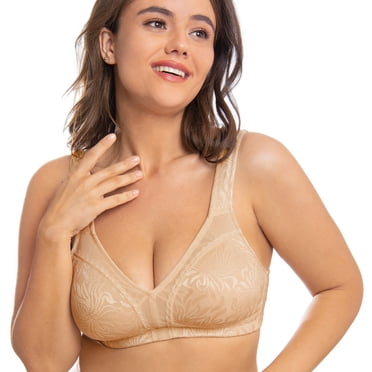 Wingslove Women's Full Coverage Plus Size Bra Non Padded Wireless Minimizer Bra, Dark Nude 42DDD
