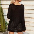 thumbnail image 4 of Qertyioot Chandails à Col en V pour Femmes Mode Automne Décontractée Manches Longues Tricotées, 4 of 6