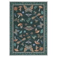 thumbnail image 3 of 8x10 Area Rug Washable Mushroom Rug for Living Room Non Slip Modern Butterfly Large Carpet Non Shed Bedroom Rugs Low Pile Soft Foldable Carpet for Playroom Classroom Dining Room, Black, 3 of 6