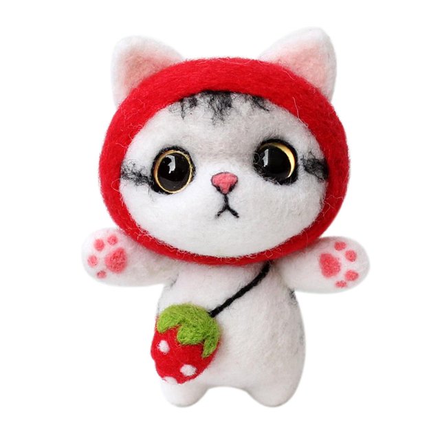 1 Set 3D Cartoon Cute Needle Felting Felting Wool for Children DIY Decor Red