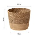 thumbnail image 2 of Handwoven Straw Plant Basket with Leak-Proof Liner - Chic Home Decor!, 2 of 12