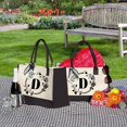 thumbnail image 4 of MesaSe Sac à Main en Toile Mode pour Femmes Imprimé Lettres Fleurs Couleur Frappé Portable, 4 of 6