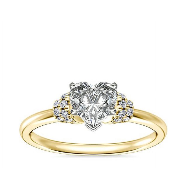0.65 Carat Excellent Heart Cut Real Diamond Latest Design Solitaire Engagement Ring for Ladies Solid 14K Yellow Gold Size 7.5