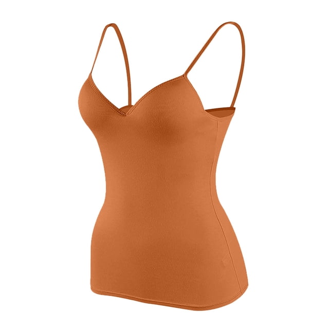 Hiiyo Camisole pour Femmes avec Soutien-Gorge Intégré, Superposition, Bretelles Spaghetti, Débardeurs, Femmes