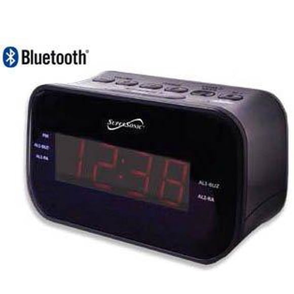 Supersonic SC-378BT Bluetooth Dual Alarm Clock with FM Radio