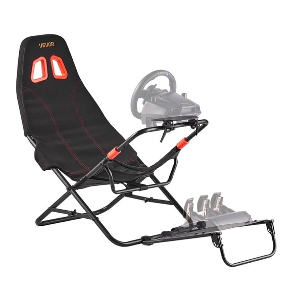 VEVOR Support de Volant de Course Portable, Support de Volant Sim Pliable et Ajustable, Largeur Intérieure de Siège 18,5 Po, Compatible avec Logitech G923/G920/G29, Thrustmaster T248P, Fanatec, Hori, Mad Catz, Noir